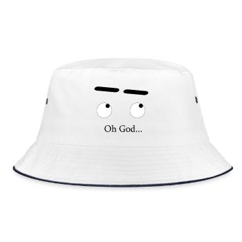 Schwarze Augen in der Silhouette - Bucket Hat - Weiß/Navy - Vorne