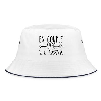 En Couple avec Sushi, cadeau Fans de Sushi - Bob - blanc/marine - Devant