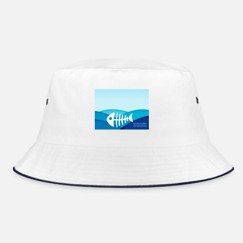 save the ocean - Bucket Hat - Weiß/Navy