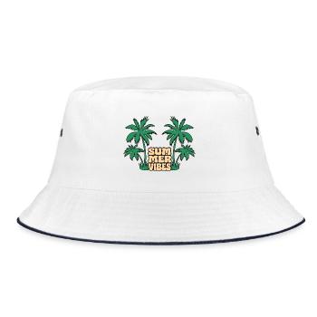Palm Trees Summervibes - Bucket Hat - white/navy - Front