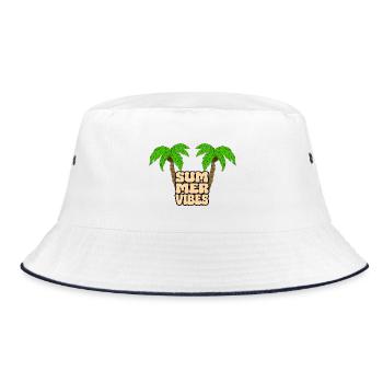 Palm Trees Summervibes - Bucket Hat - white/navy - Front
