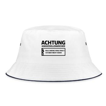 Bachelor Party - If my wife asks, I wasn't here - Bucket Hat - white/navy - Front