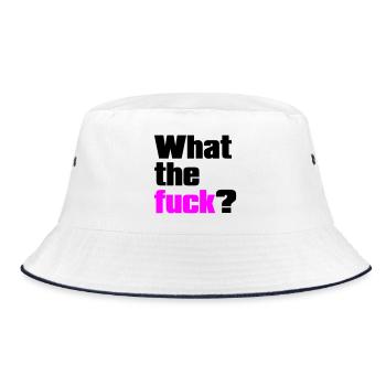 what the fuck ? - Bucket Hat - white/navy - Front