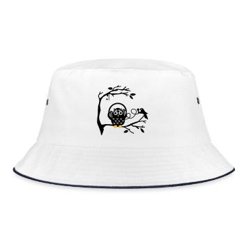 Listen to music - Bucket Hat - white/navy - Front