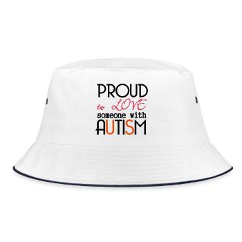 Love someone with Autism - Bucket Hat - white/navy - Front