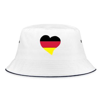German heart - Bucket Hat - white/navy - Front