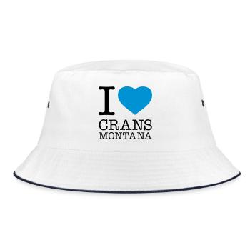 I LOVE CRANS-MONTANA - Bucket Hat - Weiß/Navy - Vorne