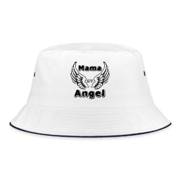 Mama Angel Mutter Muttertag Liebe Geschenk - Bucket Hat - Weiß/Navy - Vorne