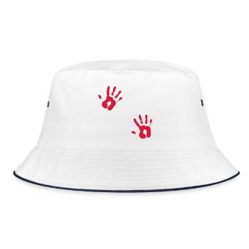 Bloody Red Hand Prints - Bucket Hat - white/navy - Front