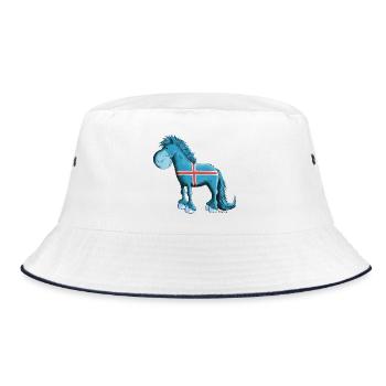 Der Isländer ist da - Bucket Hat - Weiß/Navy - Vorne