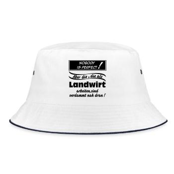 Landwirtschaft , Landwirt , Farmer , Nobody (25) - Bucket Hat - Weiß/Navy - Vorne