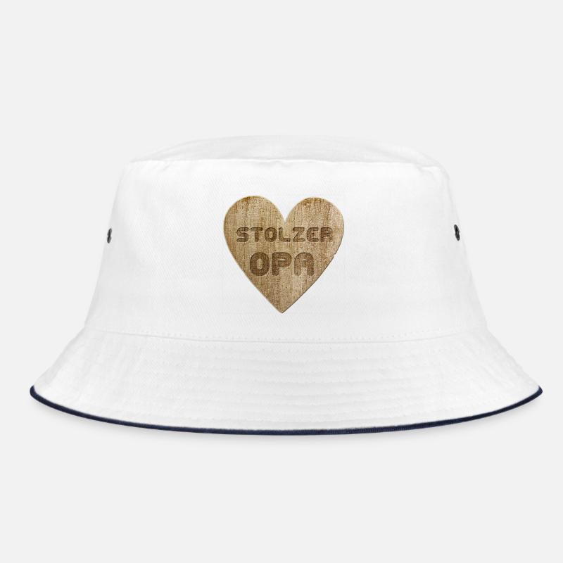 Love - Stolzer Opa - Bucket Hat - Weiß/Navy