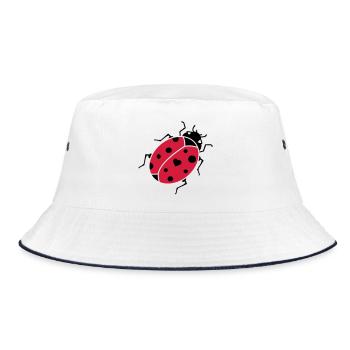 The ladybug - Bucket Hat - white/navy - Front