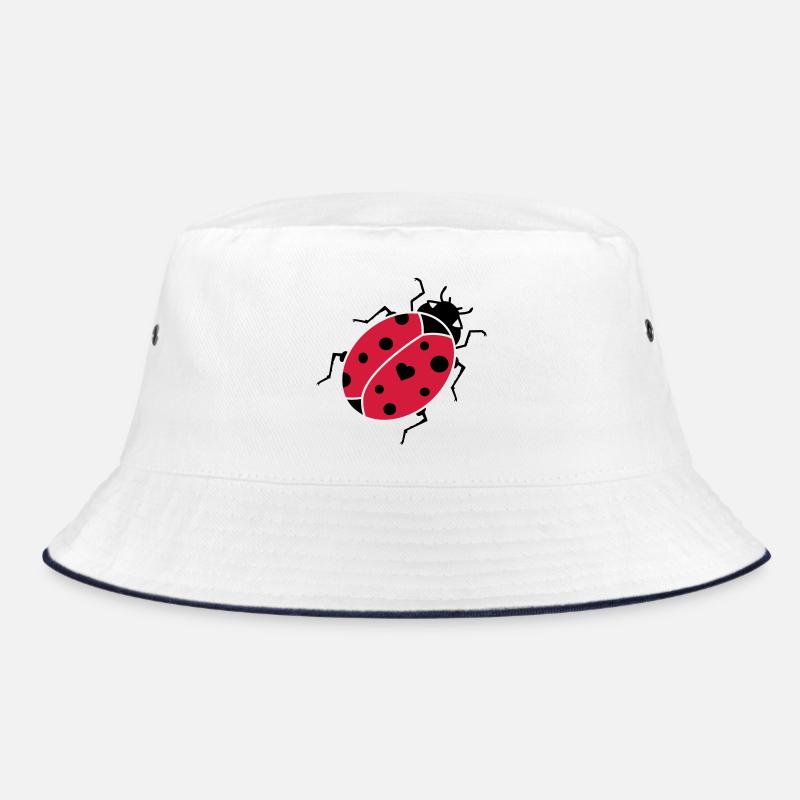 Marienkäfer - Bucket Hat - Weiß/Navy