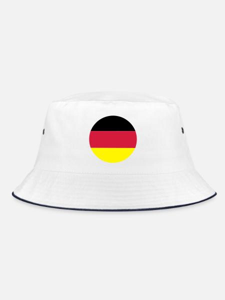 fahne_de - Bucket Hat - white/navy - Front