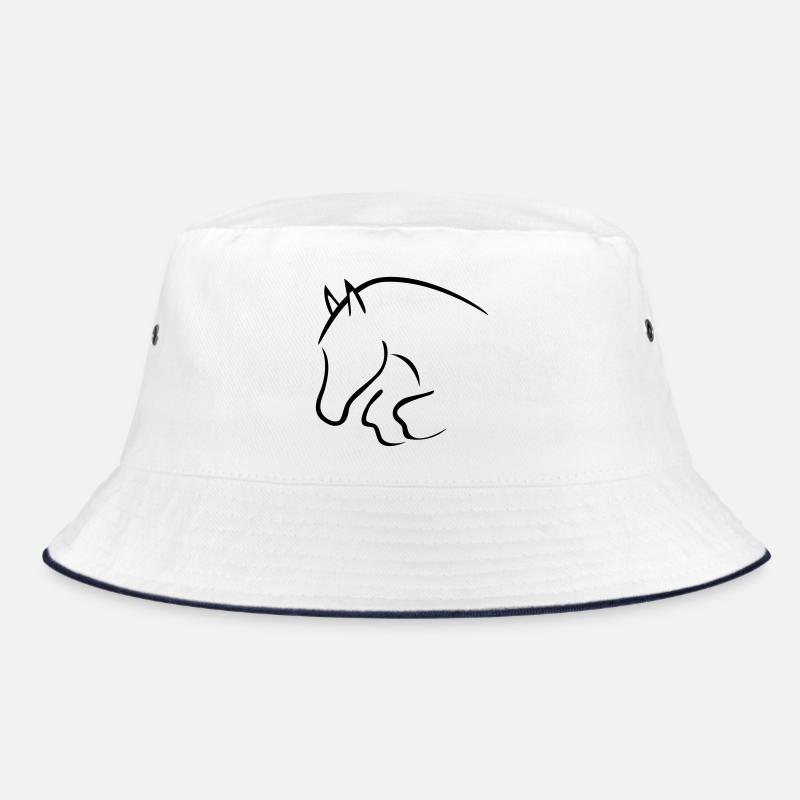Springpferd - Bucket Hat - Weiß/Navy