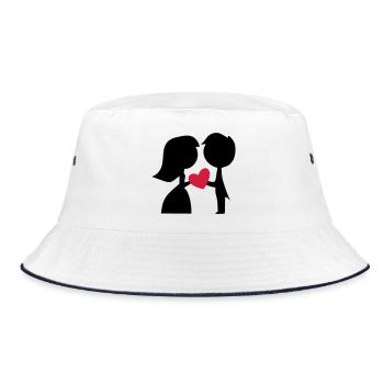 Lustige Geschenke zur Hochzeit - Bucket Hat - Weiß/Navy - Vorne