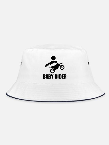 Baby Rider  - Bucket Hat - Weiß/Navy - Vorne