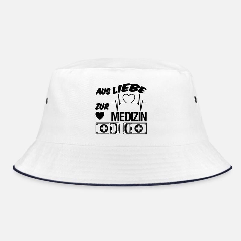Medizin Liebe Doktor, Arzt, Sprüche, Geschenk - Bucket Hat - Weiß/Navy