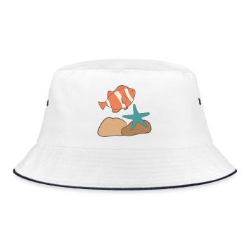 under water - Bucket Hat - white/navy - Front