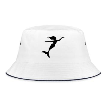 Meerjungfrau - Bucket Hat - Weiß/Navy - Vorne