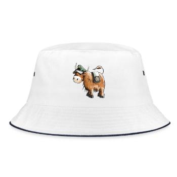 Cop as policeman - police - animals - funny - Bucket Hat - white/navy - Front