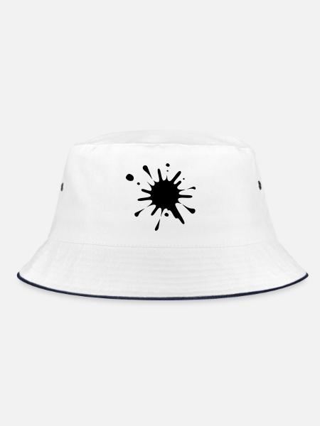 Farbspritzer-Bild* - Bucket Hat - Weiß/Navy - Vorne