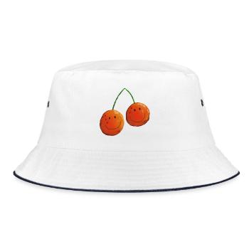Funny fruits - cherry - cherries - fruits - Bucket Hat - white/navy - Front