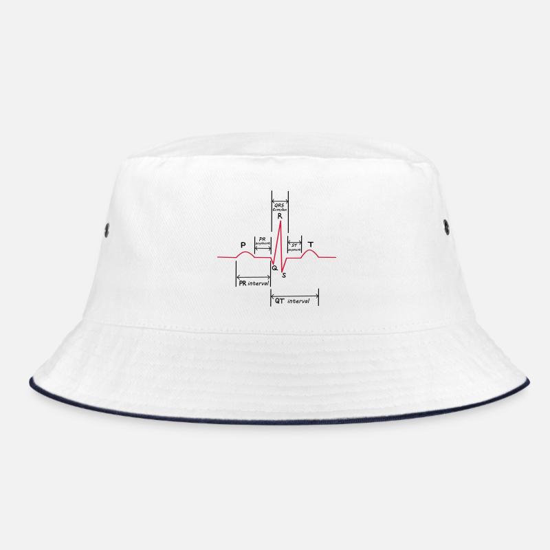 ECG - Bucket Hat - Weiß/Navy