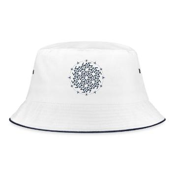Antahkarana, Sacred Geometry - Bucket Hat - white/navy - Front