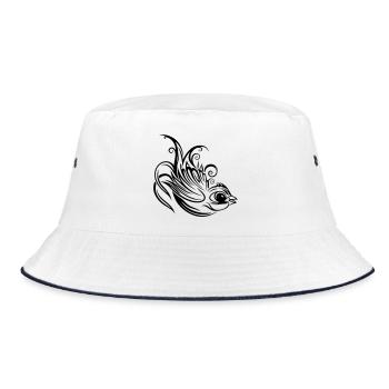 Swallow, spring, spring messenger - Bucket Hat - white/navy - Front