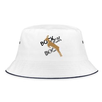 Bock³ - Bucket Hat - Weiß/Navy - Vorne
