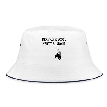 The early bird gets burned - Bucket Hat - white/navy - Front