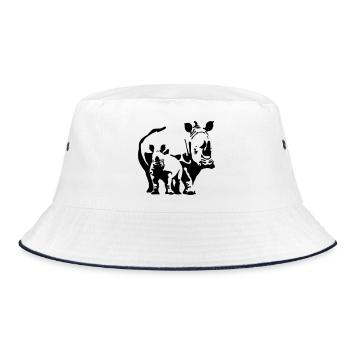 rhino - Bucket Hat - white/navy - Front