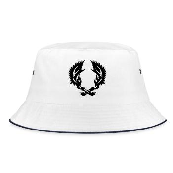 Wing fire emblem - Bucket Hat - white/navy - Front
