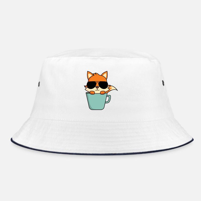 Cooler Fuchs in Kaffeetasse Bucket Hat