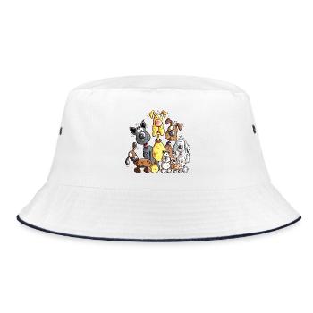 Funny Dogs - Bucket Hat - white/navy - Front