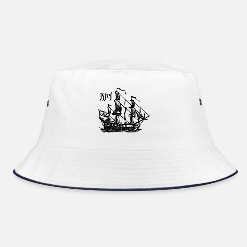 Kiel - Segelschiff - Bucket Hat - Weiß/Navy