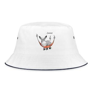 Sleeping Donkey - Bucket Hat - white/navy - Front