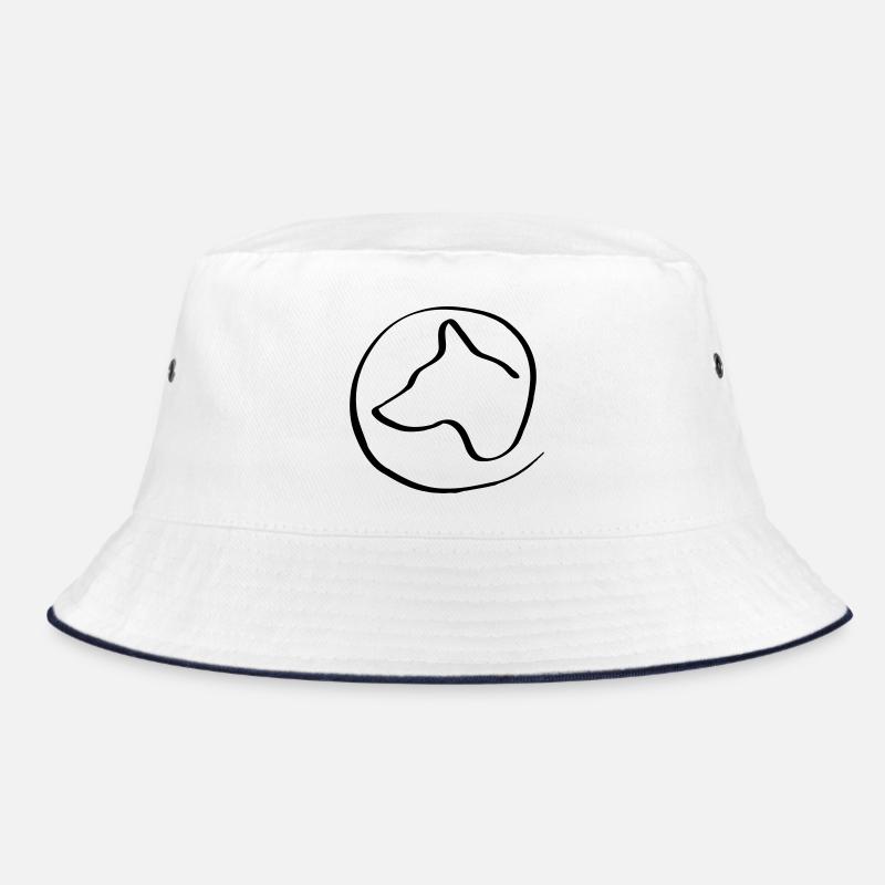 Dog's head in the circle - Bucket Hat - white/navy