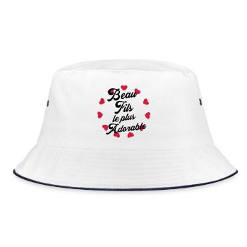 Beau Fils - Beau-Fils - Famille - Mariage - Tshirt - Bucket Hat - white/navy - Front