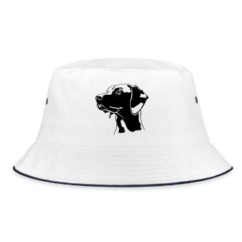 Magyar Vizsla head - Bucket Hat - white/navy - Front