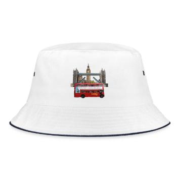 London Landmarks Collage - Bucket Hat - white/navy - Front