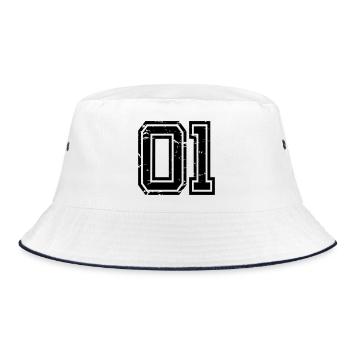 Adana 01 used look - Bucket Hat - Weiß/Navy - Vorne