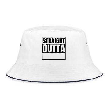 Straight outta - add your text - Bucket Hat - white/navy - Front