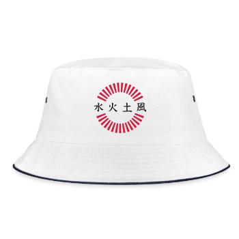 Japan characters fire earth water wind - Bucket Hat - white/navy - Front