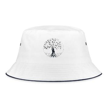 Baum des Lebens - Bucket Hat - Weiß/Navy - Vorne