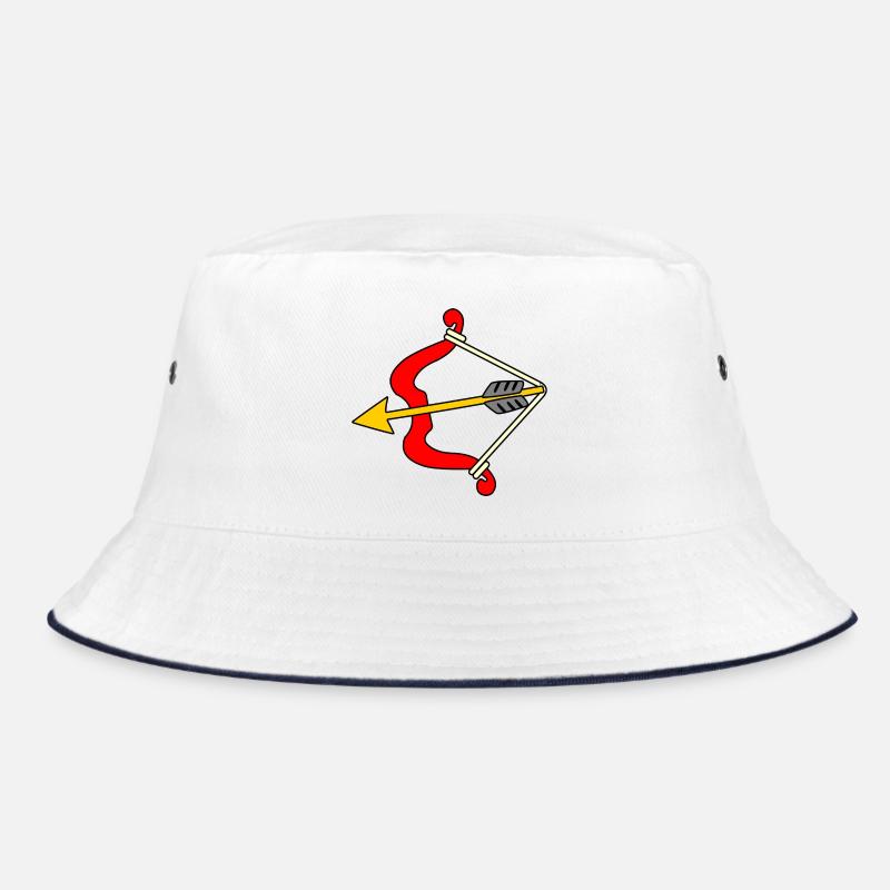 Pfeil und Bogen - Bucket Hat - Weiß/Navy