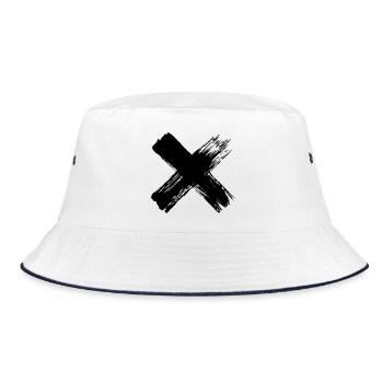 Grunge Cross - Bucket Hat - white/navy - Front