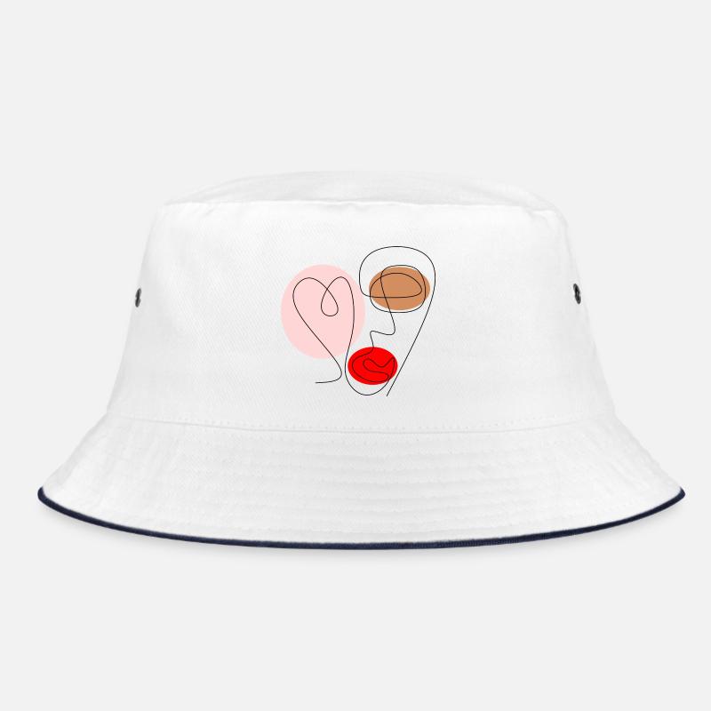 Line drawing face Bucket Hat